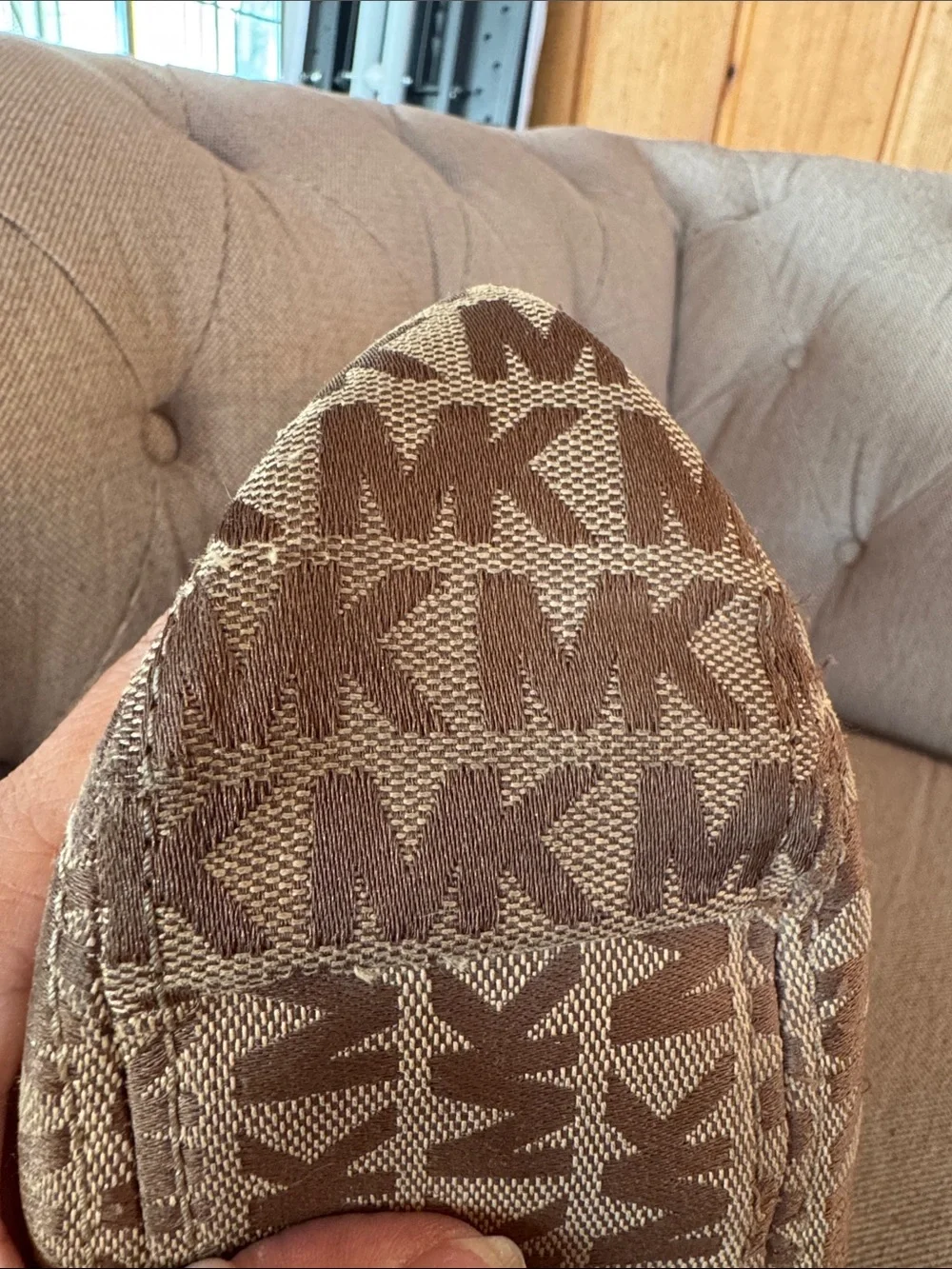Michael Kors Tan Brown MK Logo Shoulder Bag